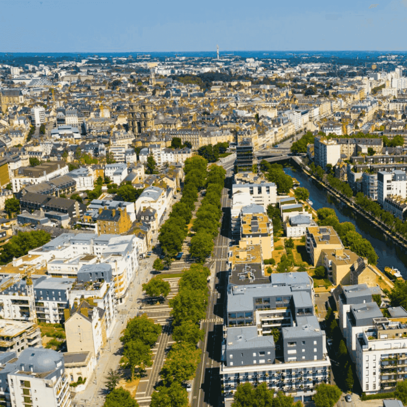 Vue aérienne de Rennes, capitale de la Bretagne
